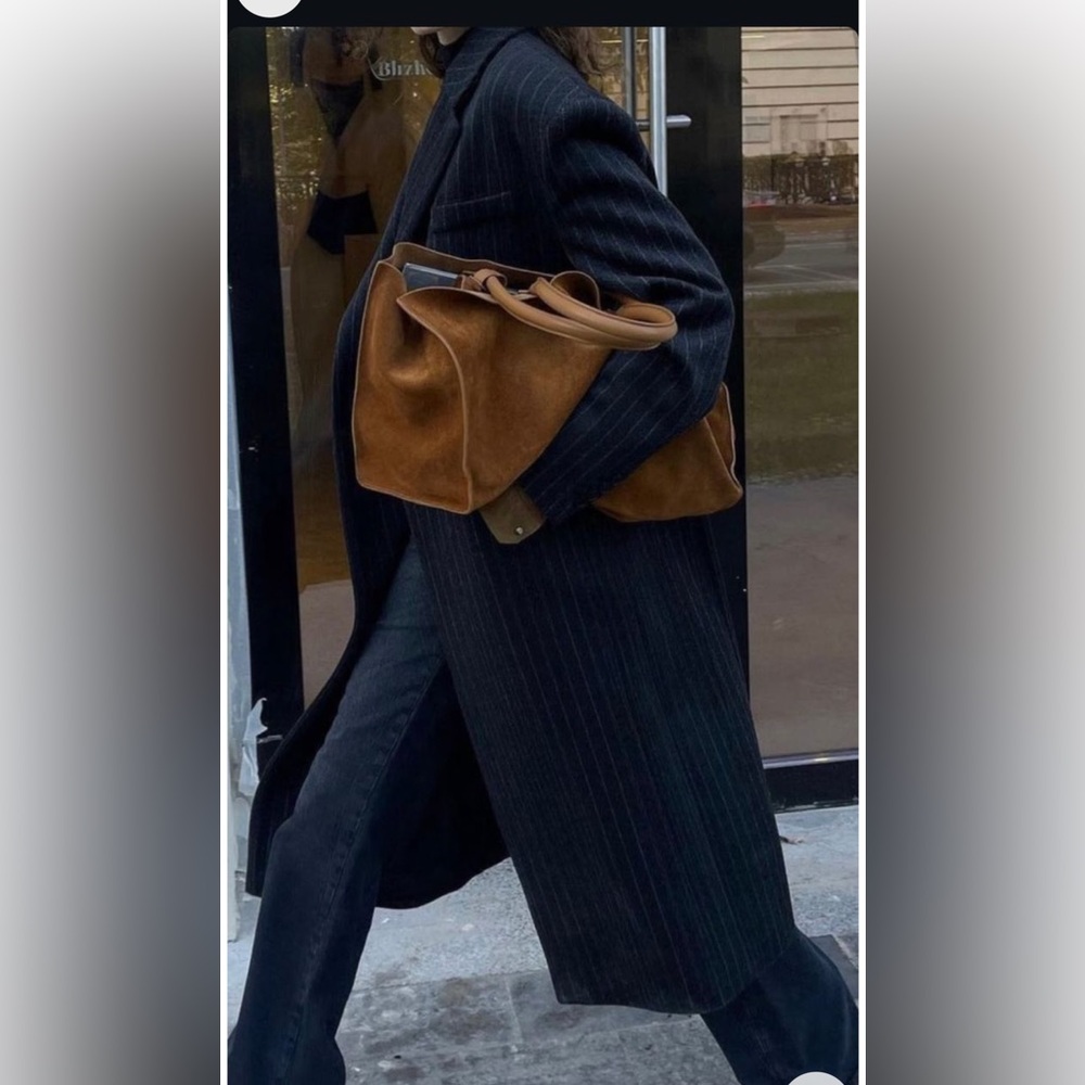 Zara limited edition menswear pinstripe wool coat